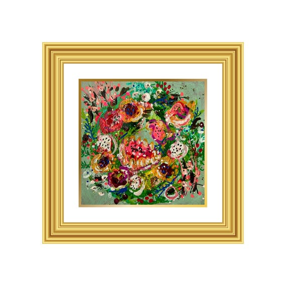 TRUST | Hand-Painted Christmas Wreath Original Art + Personalized Holiday Cards | 5.5” Acrylic Mixed Media | Custom Family Greeting