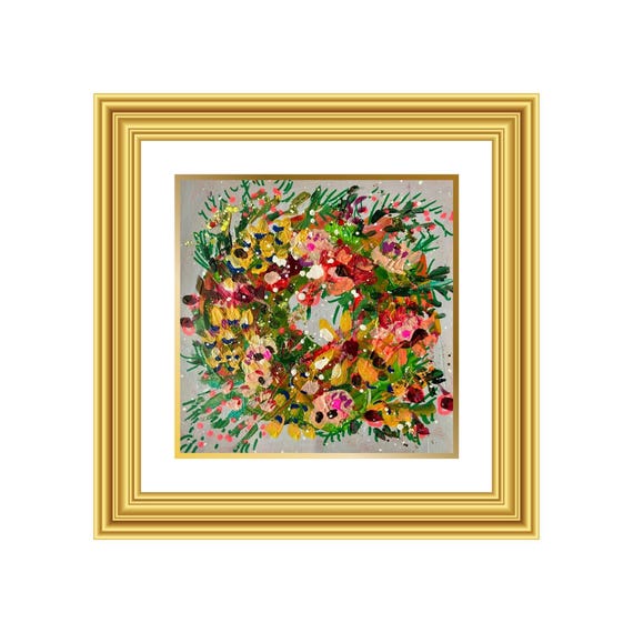 RENEWAL | Hand-Painted Christmas Wreath Original Art + Personalized Holiday Cards | 5.5” Acrylic Mixed Media | Custom Family Greeting