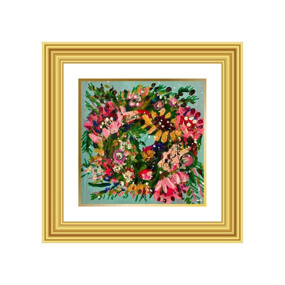LUMINOUS | Hand-Painted Christmas Wreath Original Art + Personalized Holiday Cards | 5.5” Acrylic Mixed Media | Custom Family Greeting