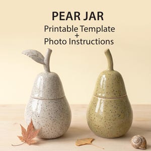 Plantilla para tarro de peras, patrón imprimible para construir con losas y tutorial, proyecto de cerámica DIY.
