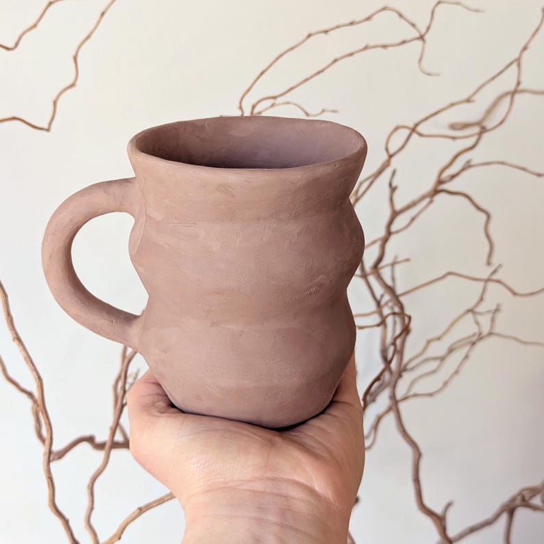 Wavy Mug Pottery Template | Printable Ceramic Pattern | Slab Building ...
