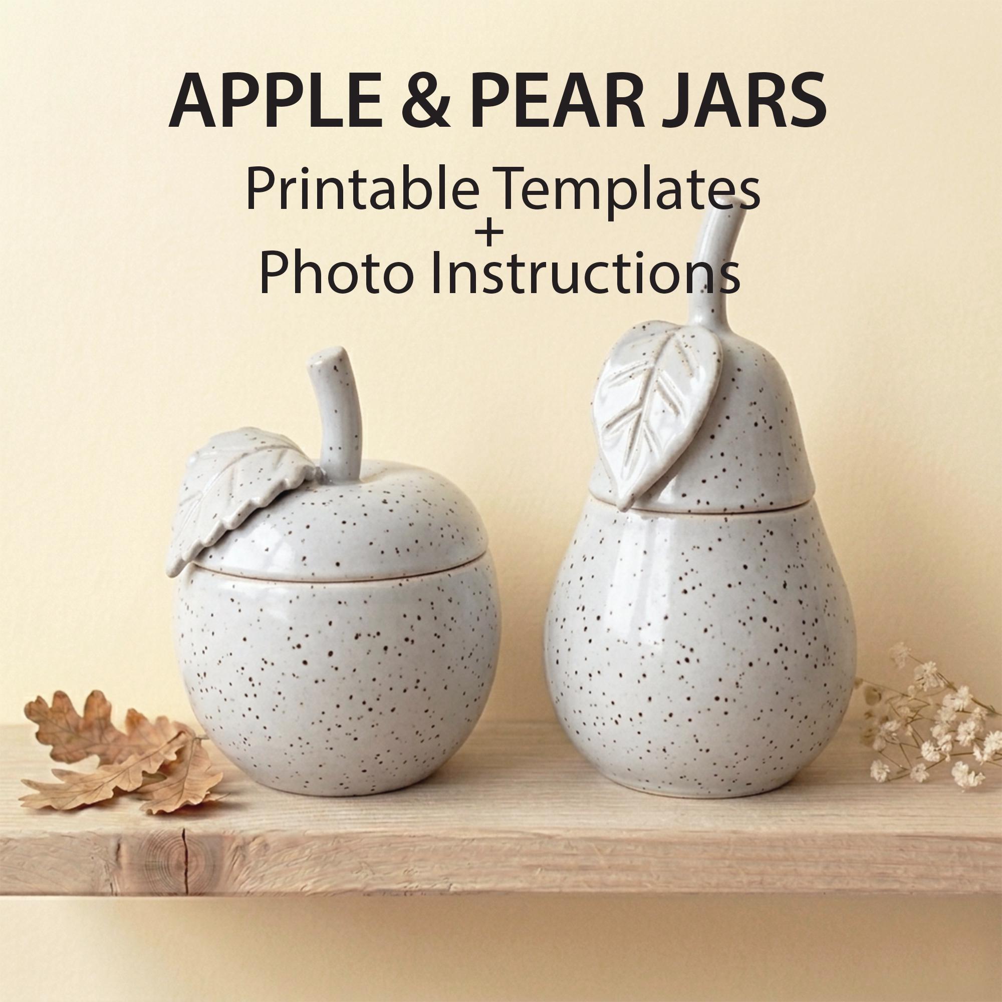 Pottery Templates bundle APPLE and PEAR JARS, Slab Building…