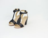 black rope heels