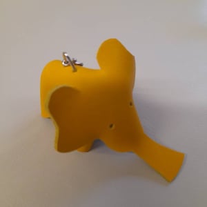 Real Leather Yellow elephant keyring / bag charm/ gift / present/ handmade
