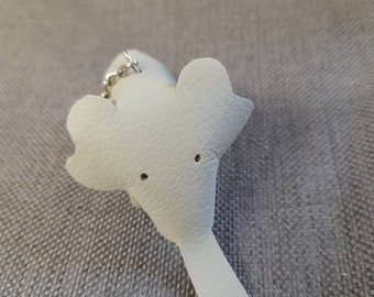 Real Leather Mint Green Elephant Keyring