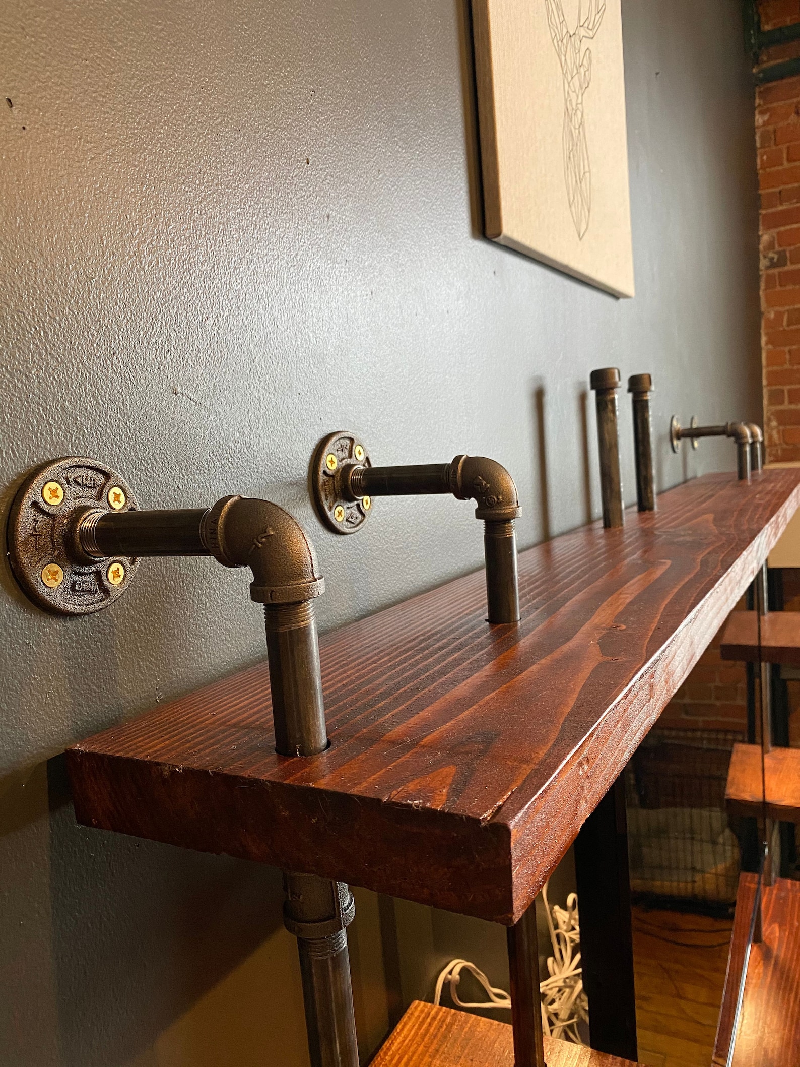 Rustic Industrial Black Pipe TV Stand Etsy