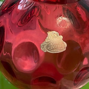 Fenton Cranberry Coin Dot Vase