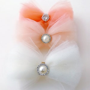 Tulle Headband, Beige Bow Headband, Ivory Bow Headband, Peach Bow Headband, Newborn Headband, Girl Headband, Baby Bow Headband,Baby Headband