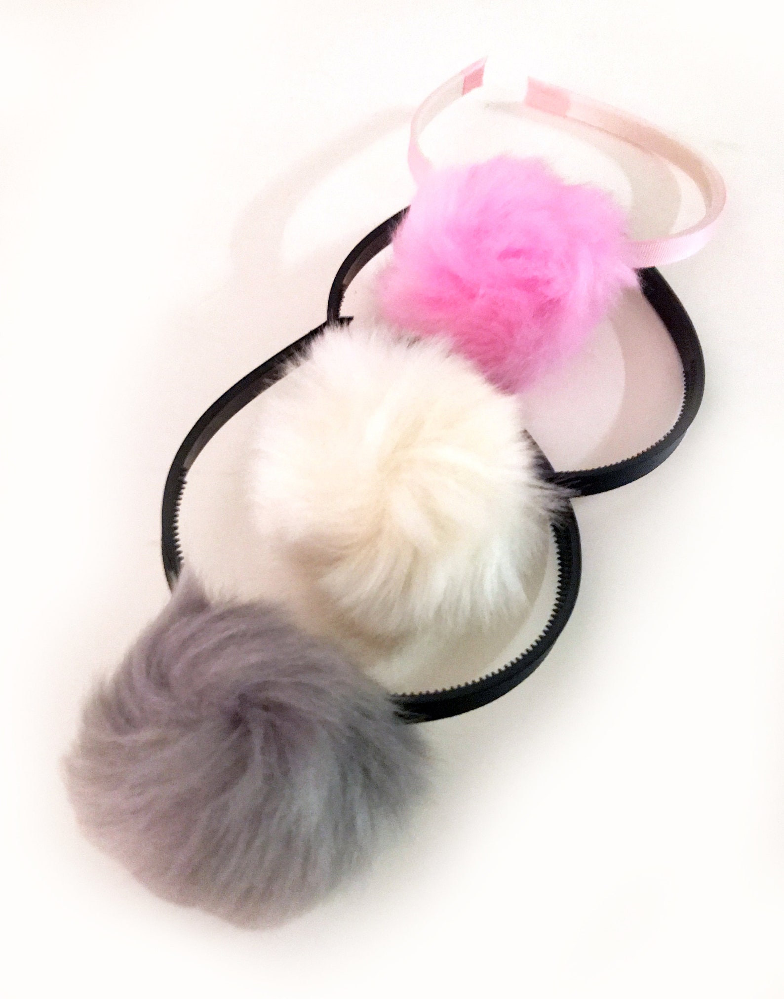 Pom Pom Headband Fluffy Pom Pom Headband Faux Fur Pom Pom Etsy