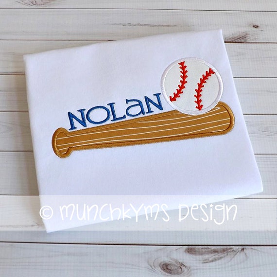 Baseball Bat and Ball Applique