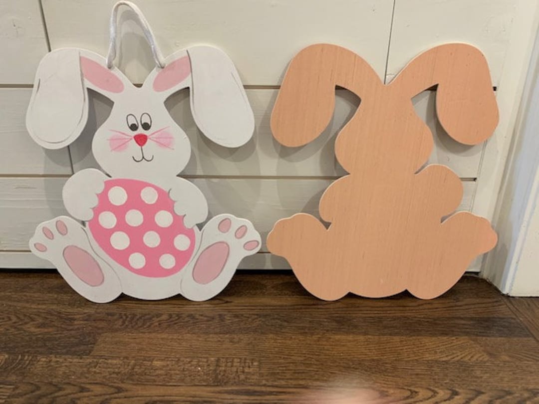 Unfinished Wood Bunny Cut Out Etsy