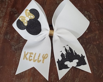 Custom Mouse Cheer Bow/ with 1 Name.