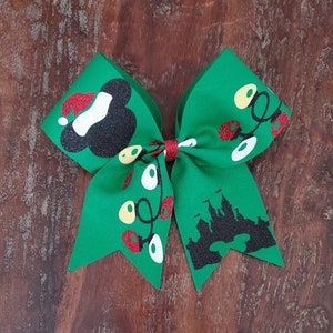 Custom Christmas Mouse Cheer Bow
