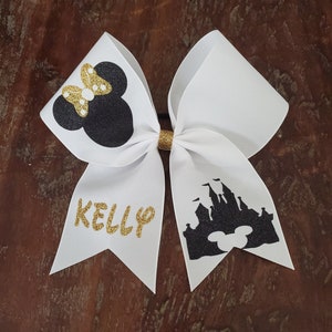 Custom Mouse Cheer Bow/ with 1 Name.