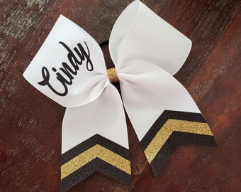 Custom Cheer Bow with Chevron Tail and 1 NAME.