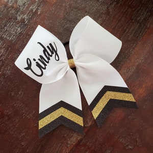 Custom Cheer Bow with Chevron Tail and 1 NAME. image 1