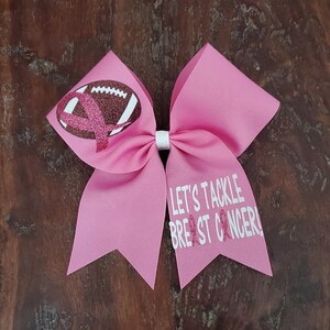 Custom Pink Breast Cancer Awareness Cheer Bow | Etsy