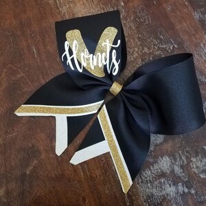 Custom Cheer bow/Softball Bow/Dance Bow with 2 Tone Chevron and 2 Names