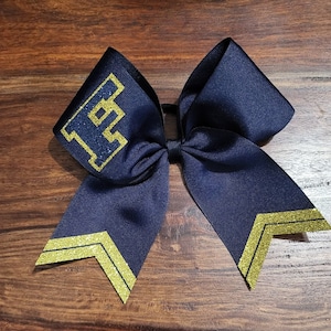 Custom Chevron tail Cheer Bow / softball bow / dance bow with 2 Names.