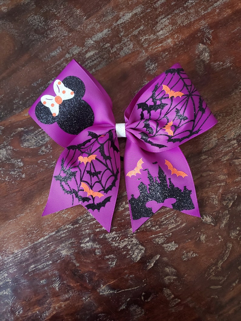 Minnie Halloween Cheer Bow/dance Bow Etsy