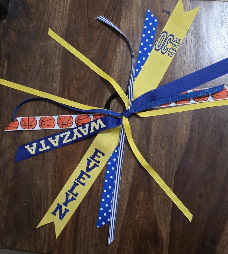 Custom Basketball Ribbon With 1 Glitter Name and 1 Number - Etsy