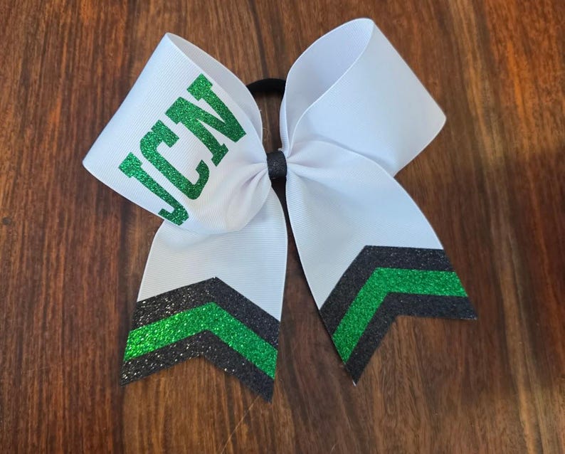 Custom Cheer Bow with Chevron Tail and 1 NAME. image 9