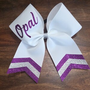 Custom Cheer Bow with Chevron Tail and 1 NAME. image 8