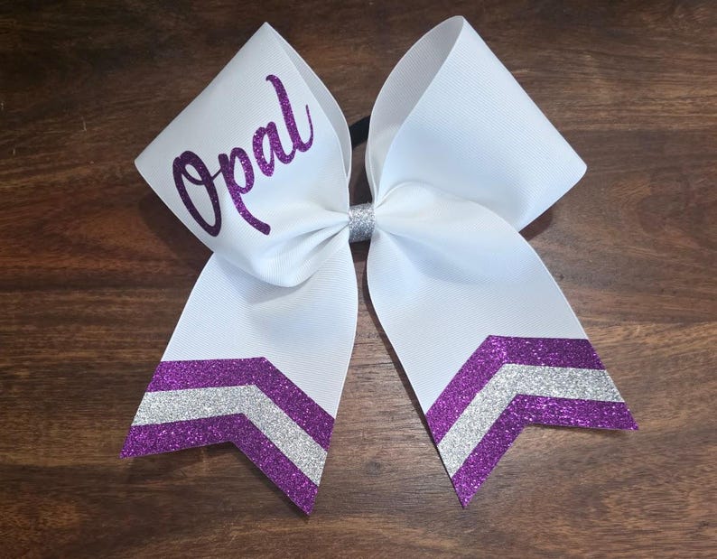 Custom Cheer Bow with Chevron Tail and 1 NAME. image 8