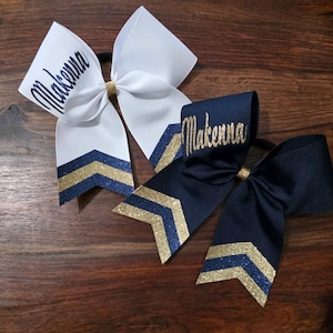 Custom Cheer Bow with Chevron Tail and 1 NAME. image 5