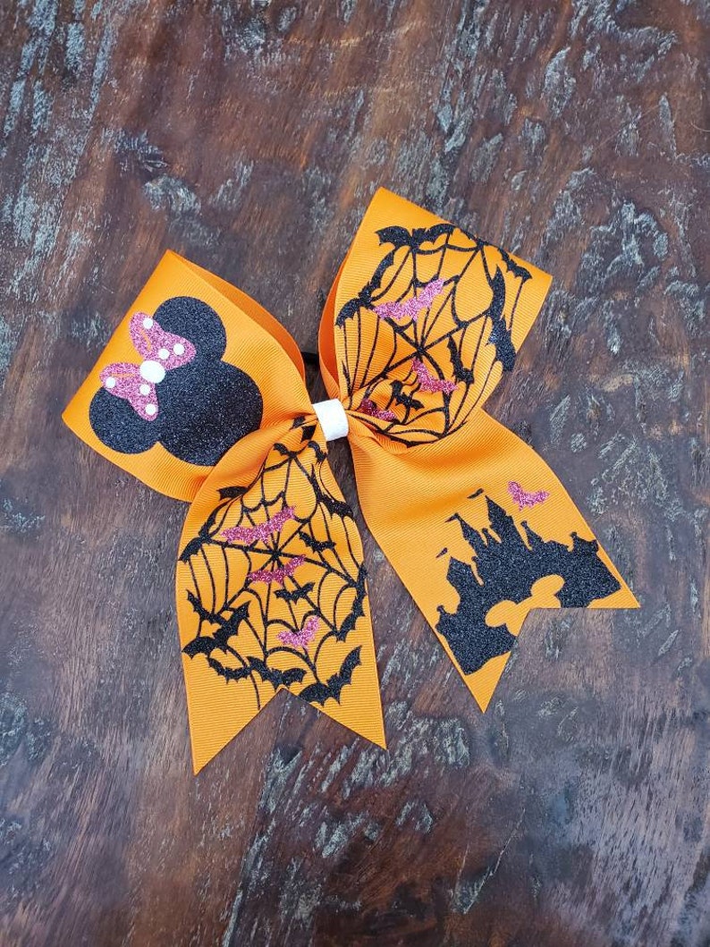Minnie Halloween Cheer Bow/dance Bow Etsy