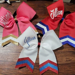 Custom Cheer Bow with Chevron Tail and 1 NAME. image 19