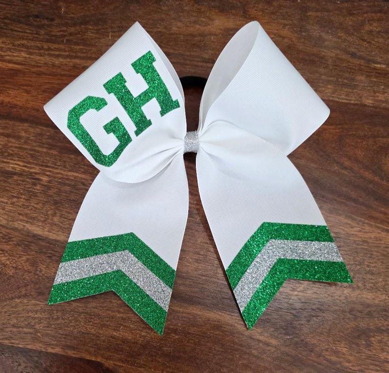 Custom Cheer Bow with Chevron Tail and 1 NAME. image 6