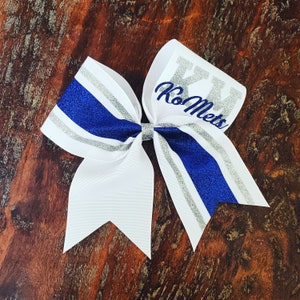 Custom Striped Cheer Bow /softball Bow / Dance Bow With Stripes and ...