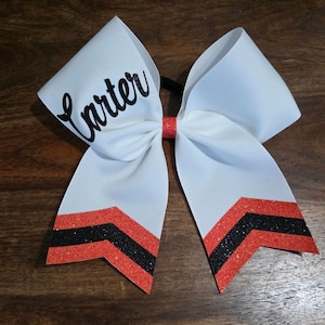 Custom Cheer Bow with Chevron Tail and 1 NAME. image 10