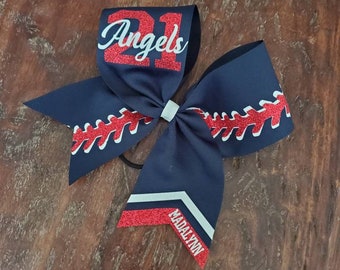 Custom Softball Bow with Name and Number