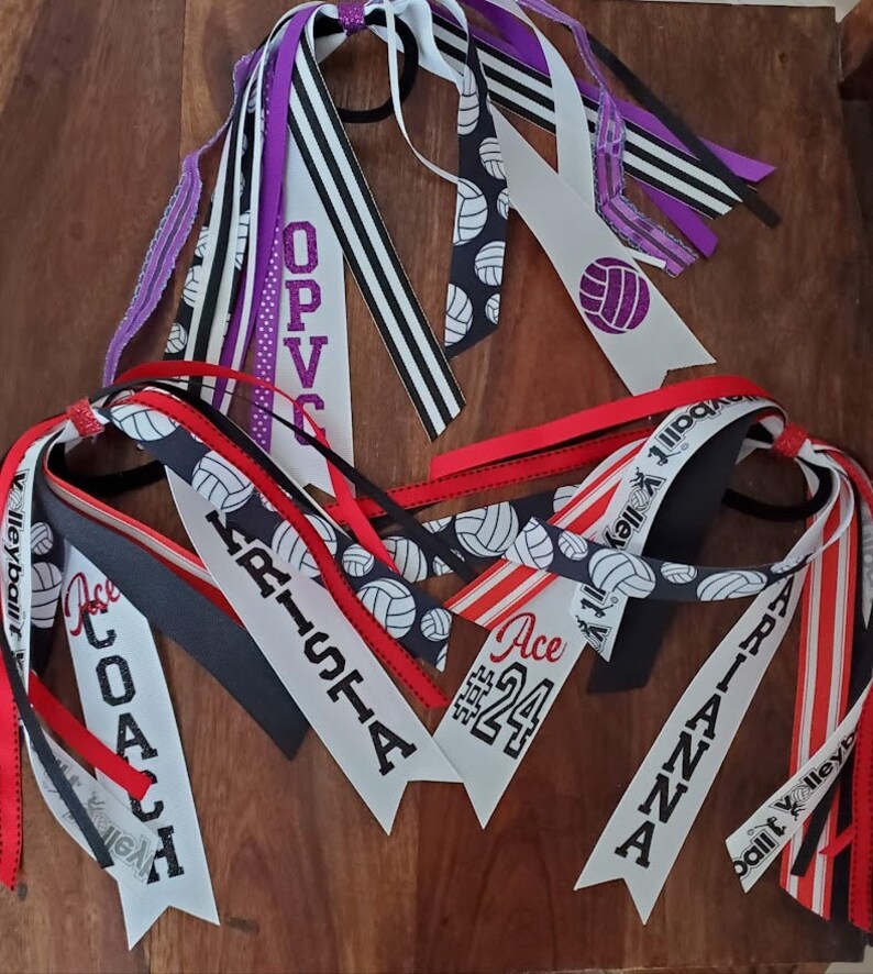 Custom Volleyball Hair Tie Streamer/ponyo Ribbons/ Spirit Etsy