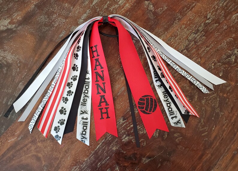 Custom Volleyball Hair Tie Streamer/PonyO ribbons/ Spirit Etsy