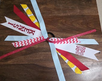 Custom Softball Ribbon with 1 Glitter Name and 1 Number