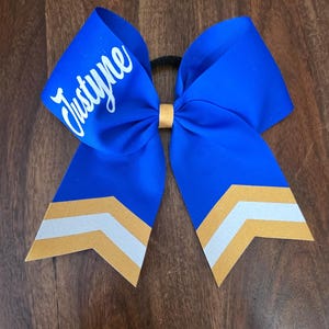Custom Cheer Bow with Chevron Tail and 1 NAME. image 7