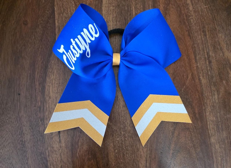 Custom Cheer Bow with Chevron Tail and 1 NAME. image 7
