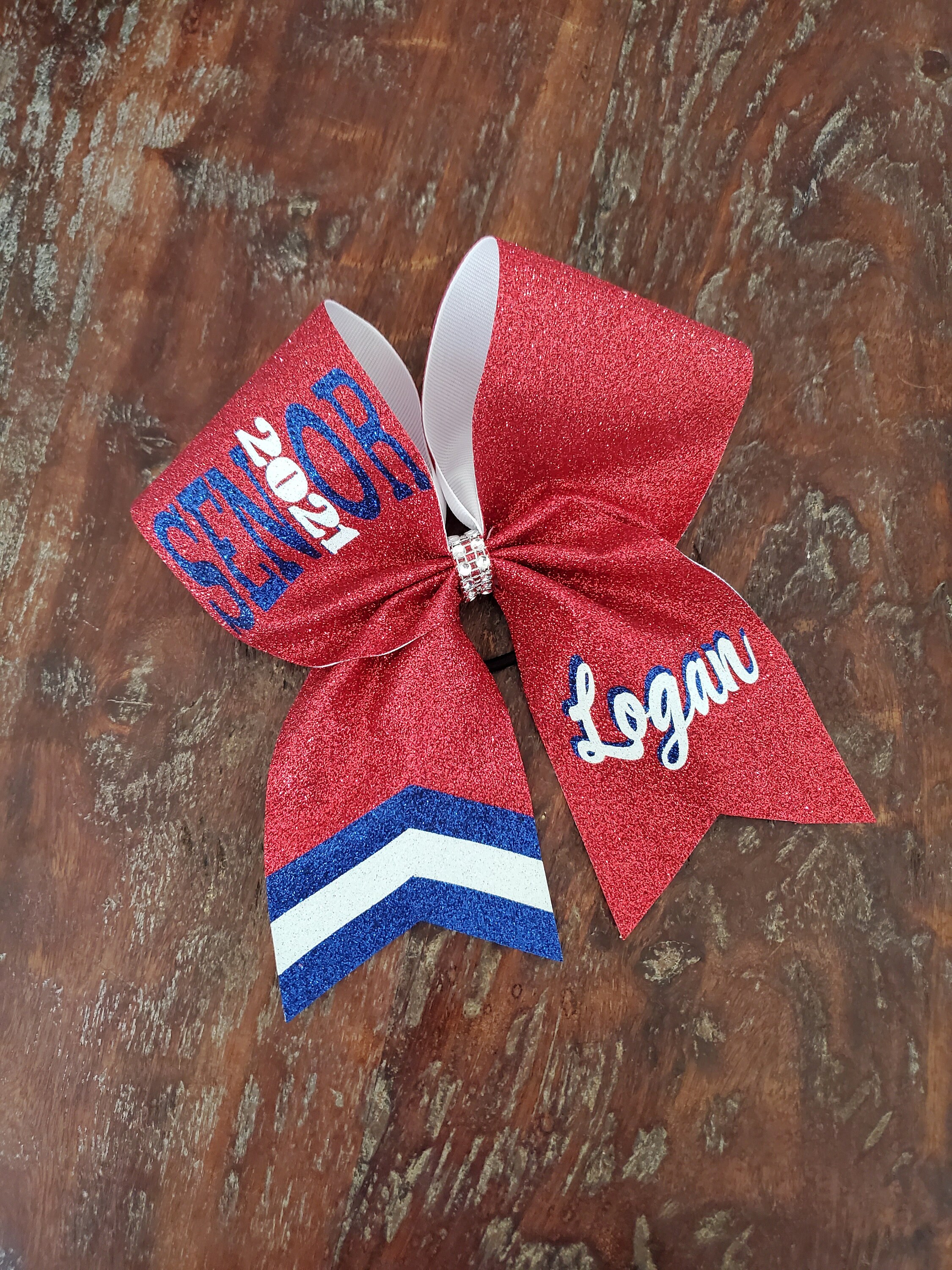 FULL Glitter Senior Cheer bow Bow with Chevron Etsy