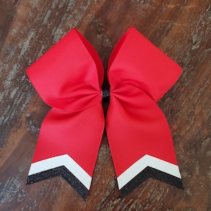 Custom 2 Chevrons Tail Cheer Bow / Softball Bow / Dance Bow / Team Bows w/ NO name.