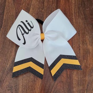 Custom Cheer Bow with Chevron Tail and 1 NAME. image 3