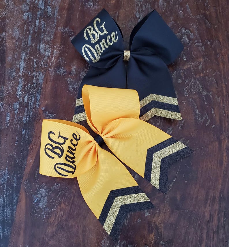 Custom Cheer Bow with Chevron Tail and 1 NAME. image 14