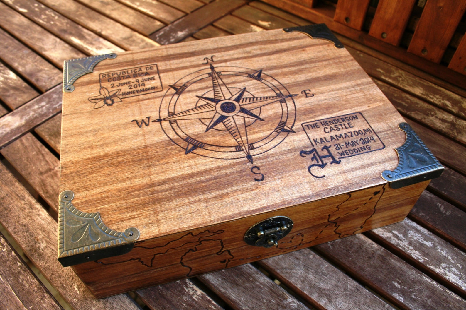 Large Custom Wooden Keepsake Box Anniversary Gift Wedding Etsy