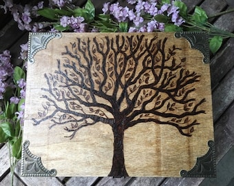 Large Custom Wooden Keepsake Box, Anniversary Gift, Wedding Gift, Memory Box, Jewelry Box, Tree, Family Tree, Kindred, Wooden Box, Ceremony
