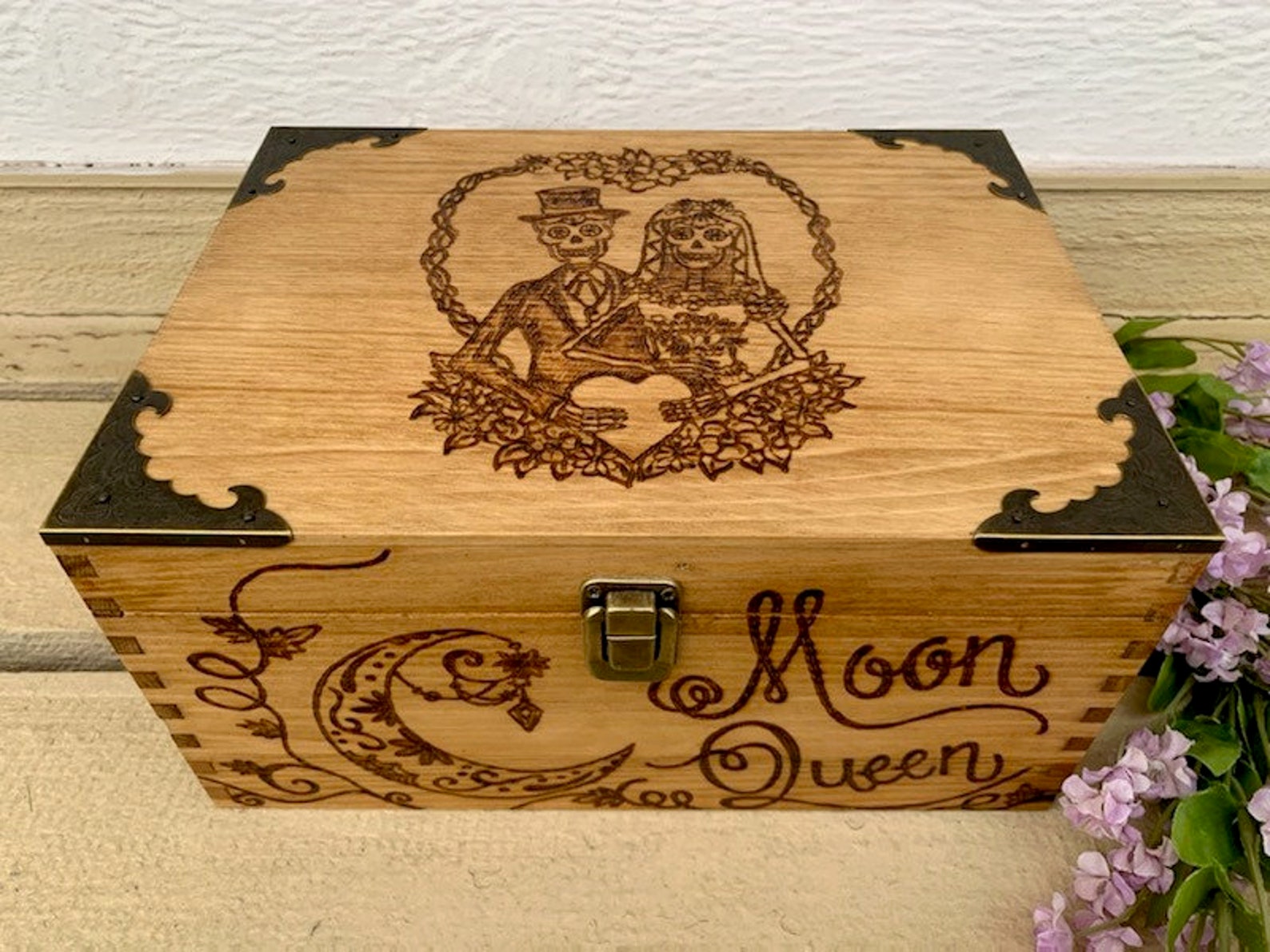 Large Custom Wooden Keepsake Box Anniversary T Wedding Etsy