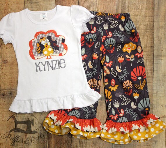Thanksgiving Turkey Shirt Ruffle Pants 