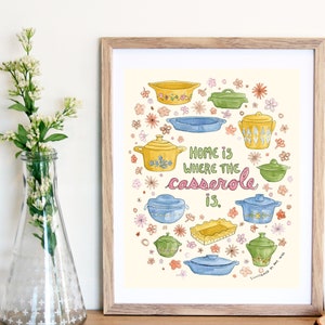 Home Is Where the Casserole Is watercolor art print