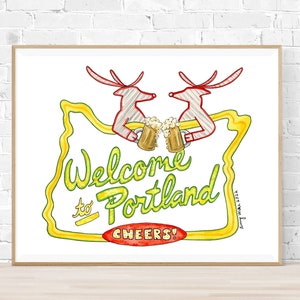 Welcome to Portland watercolor art print